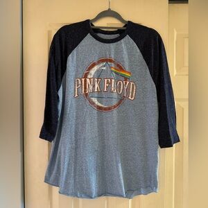 Vintage Pink Floyd Distressed Raglan Graphic Tee Shirt• Large
